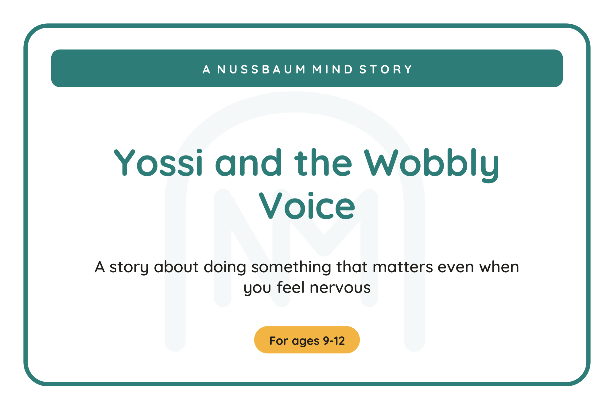 Yossi and the Wobbly Voice cover