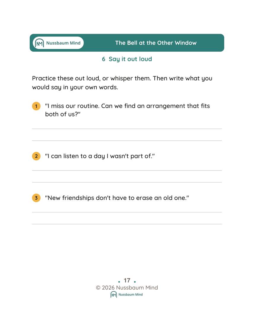 The Bell at the Other Window activity page 6