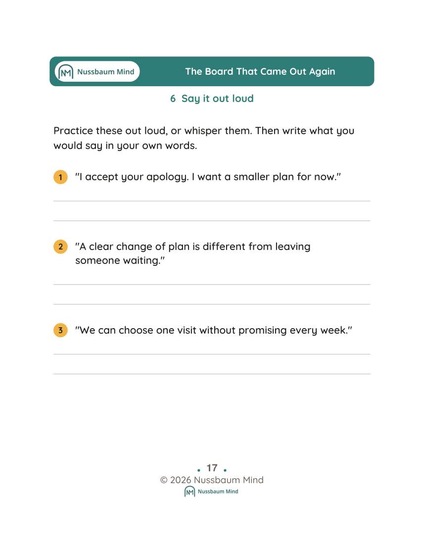The Board That Came Out Again activity page 6