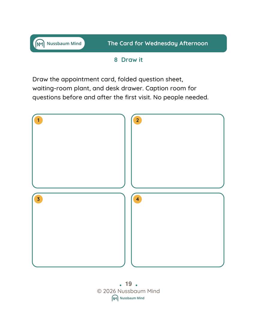 The Card for Wednesday Afternoon activity page 8
