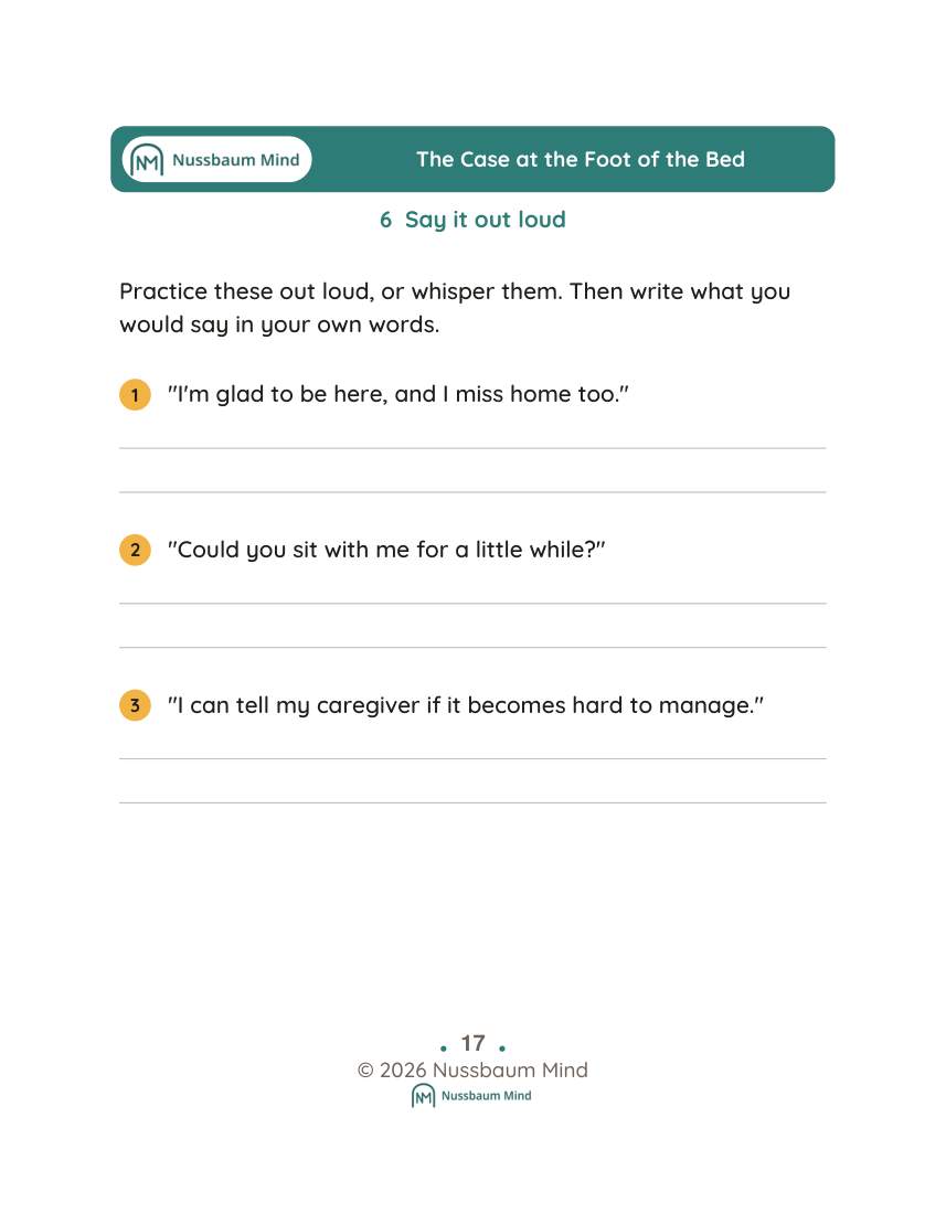 The Case at the Foot of the Bed activity page 6