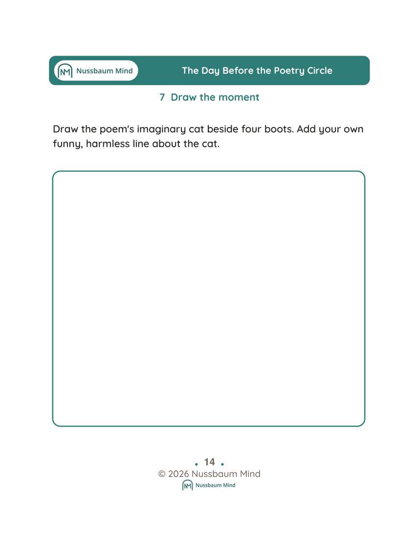 The Day Before the Poetry Circle activity page 7