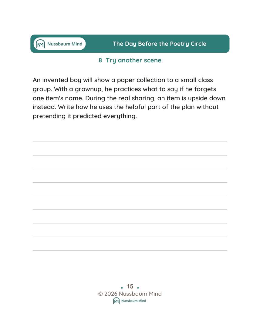 The Day Before the Poetry Circle activity page 8