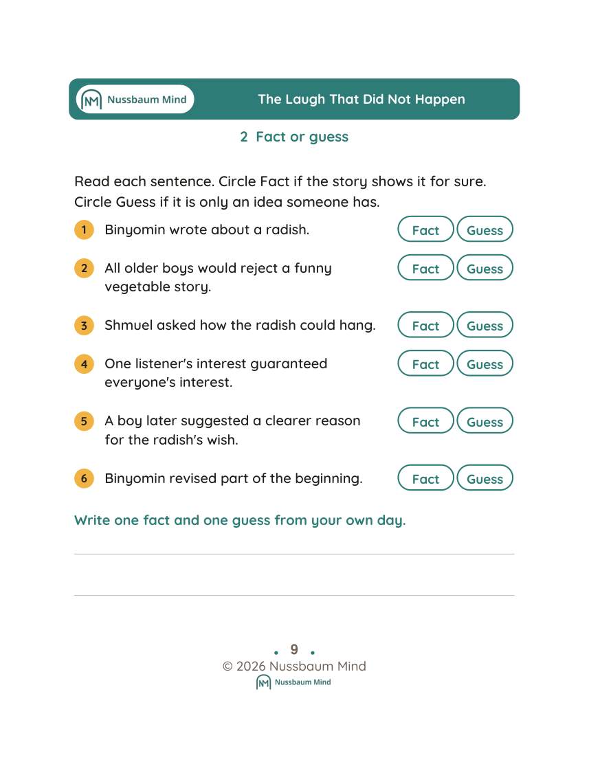 The Laugh That Did Not Happen activity page 2
