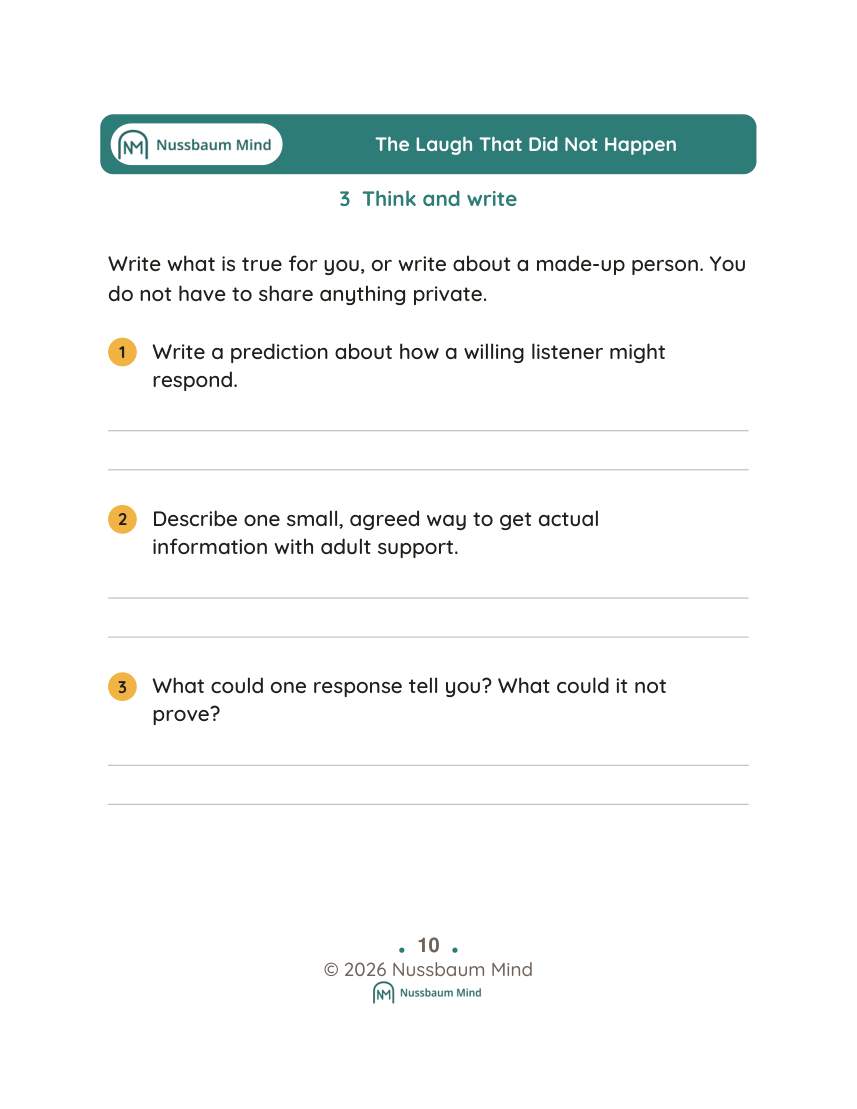 The Laugh That Did Not Happen activity page 3