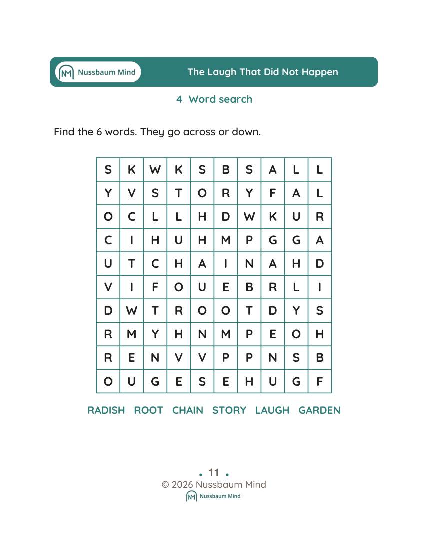 The Laugh That Did Not Happen activity page 4