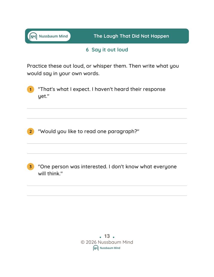 The Laugh That Did Not Happen activity page 6