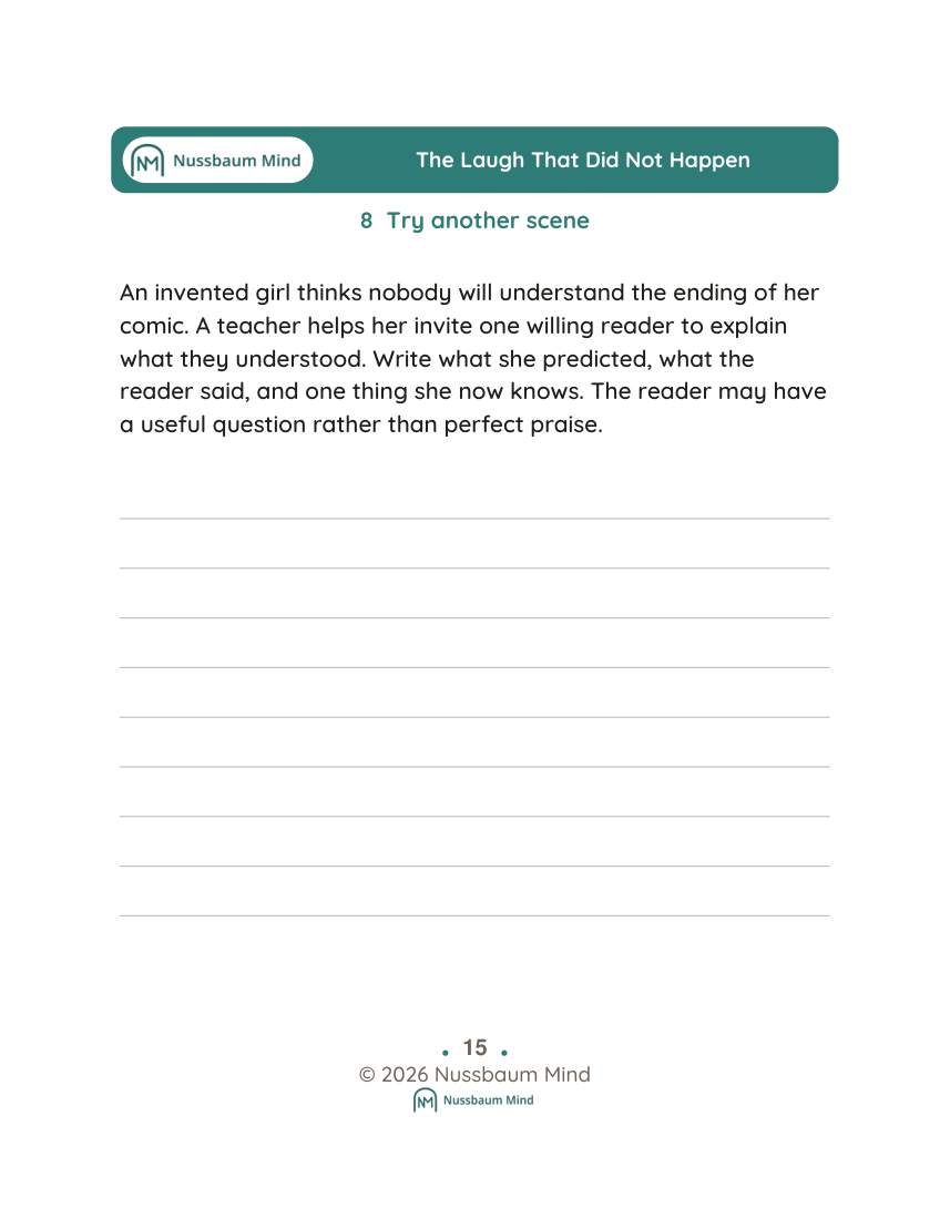 The Laugh That Did Not Happen activity page 8