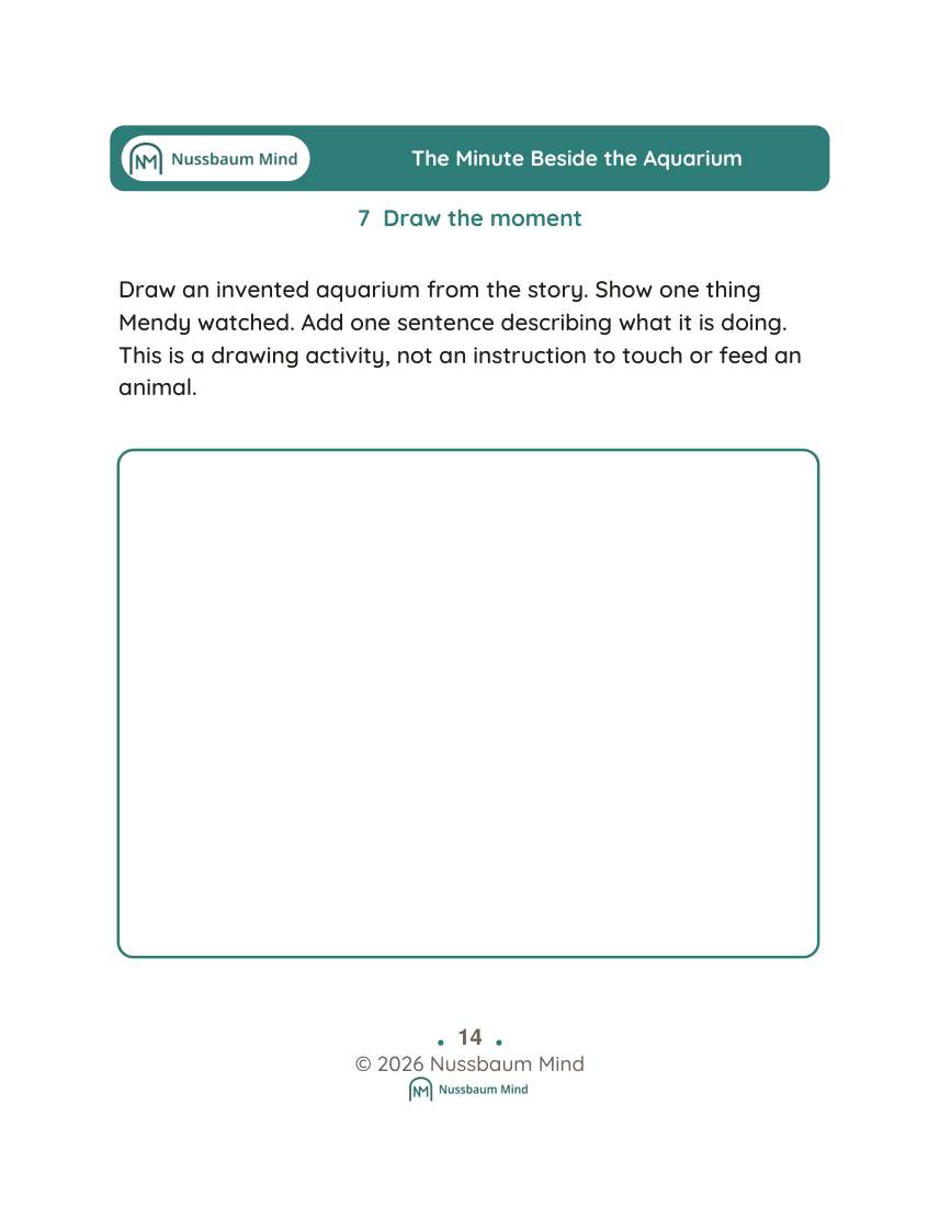 The Minute Beside the Aquarium activity page 7