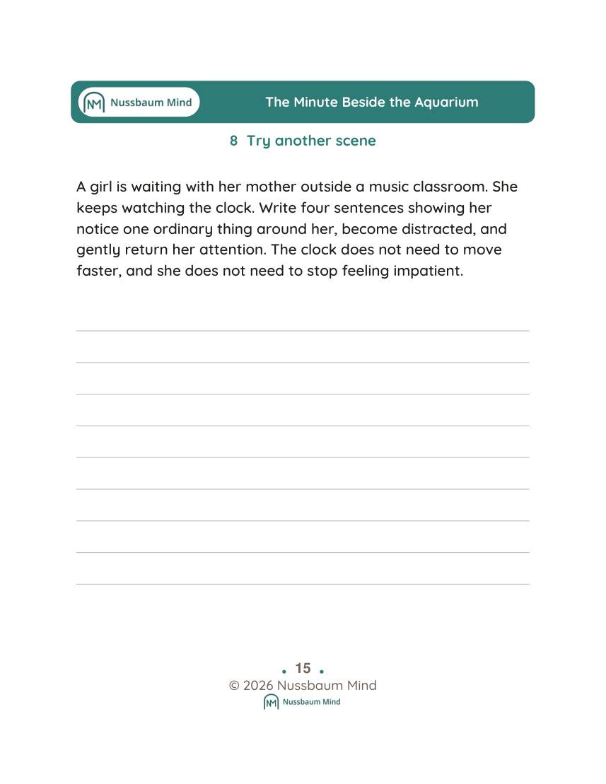 The Minute Beside the Aquarium activity page 8