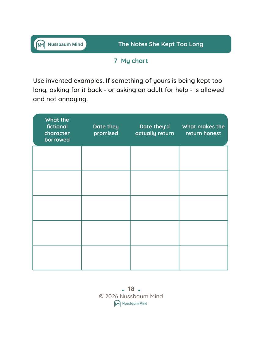 The Notes She Kept Too Long activity page 7