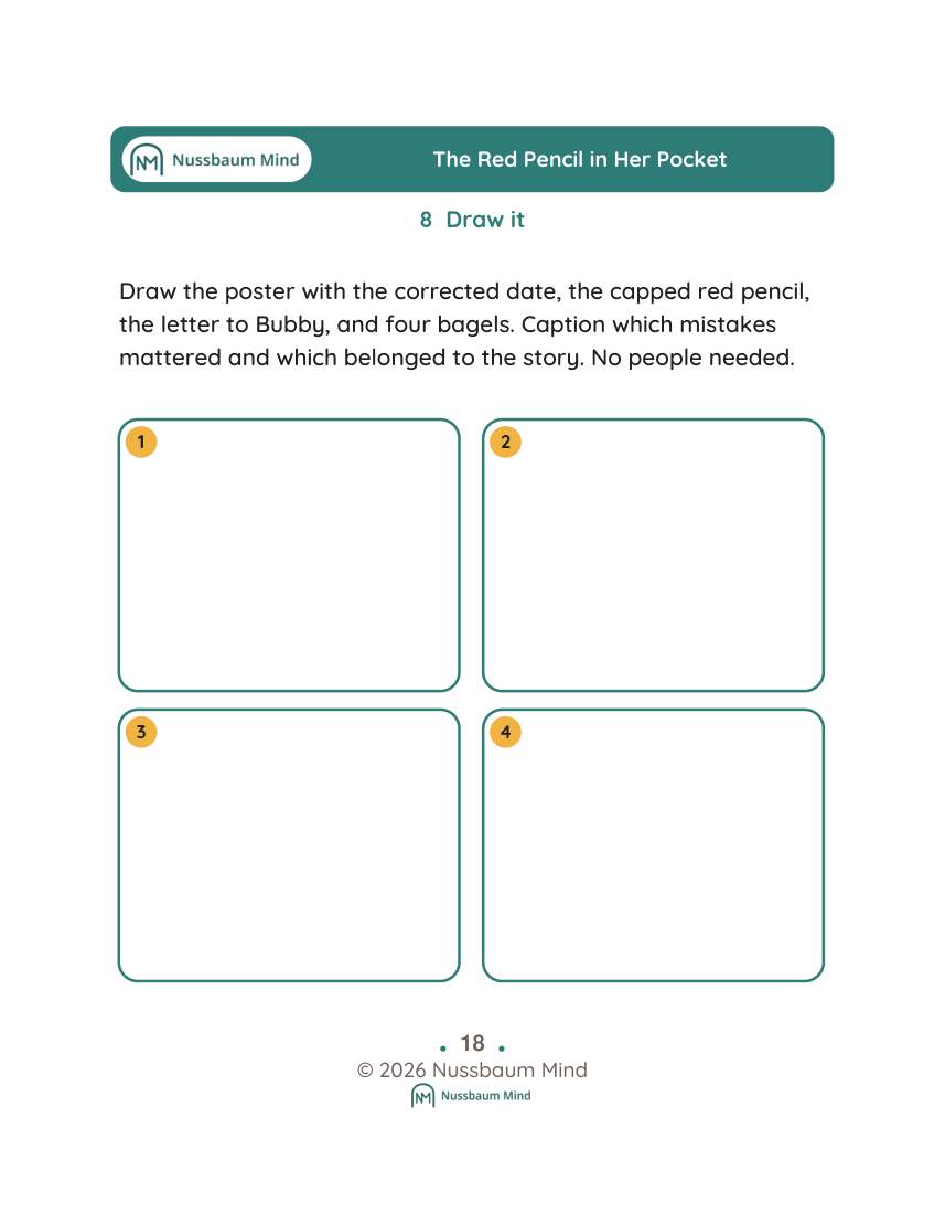 The Red Pencil in Her Pocket activity page 8