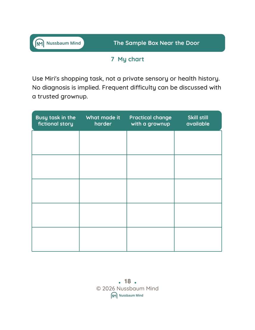 The Sample Box Near the Door activity page 7
