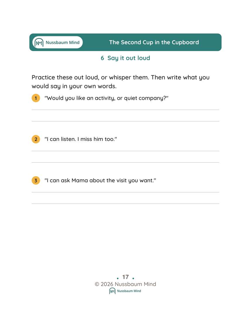 The Second Cup in the Cupboard activity page 6
