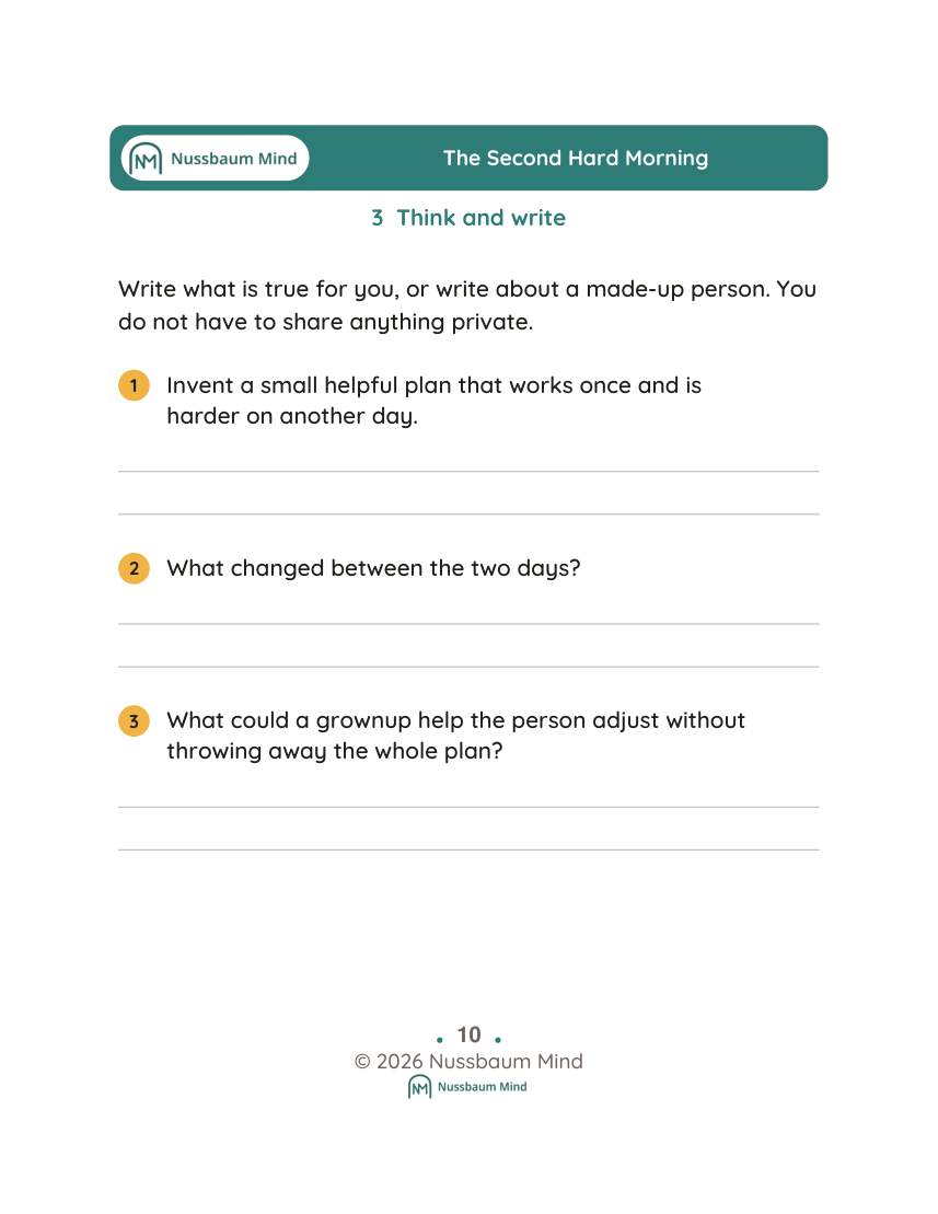 The Second Hard Morning activity page 3