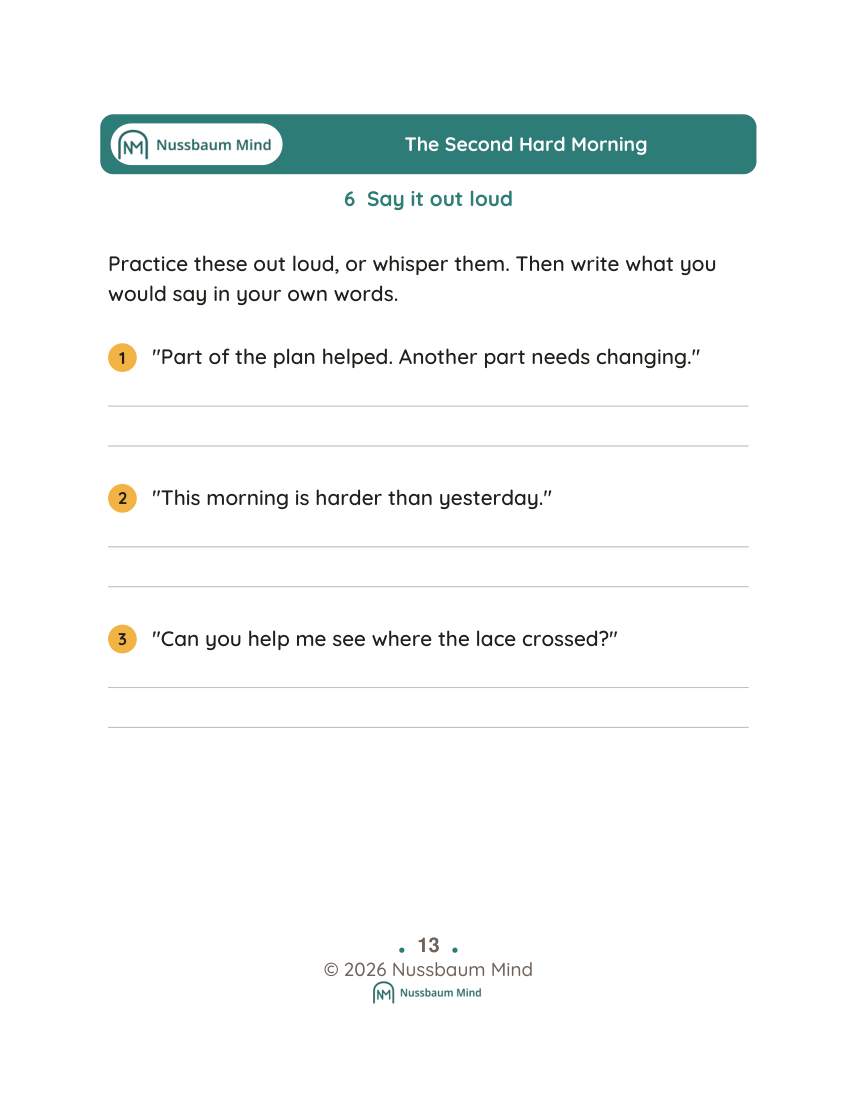 The Second Hard Morning activity page 6