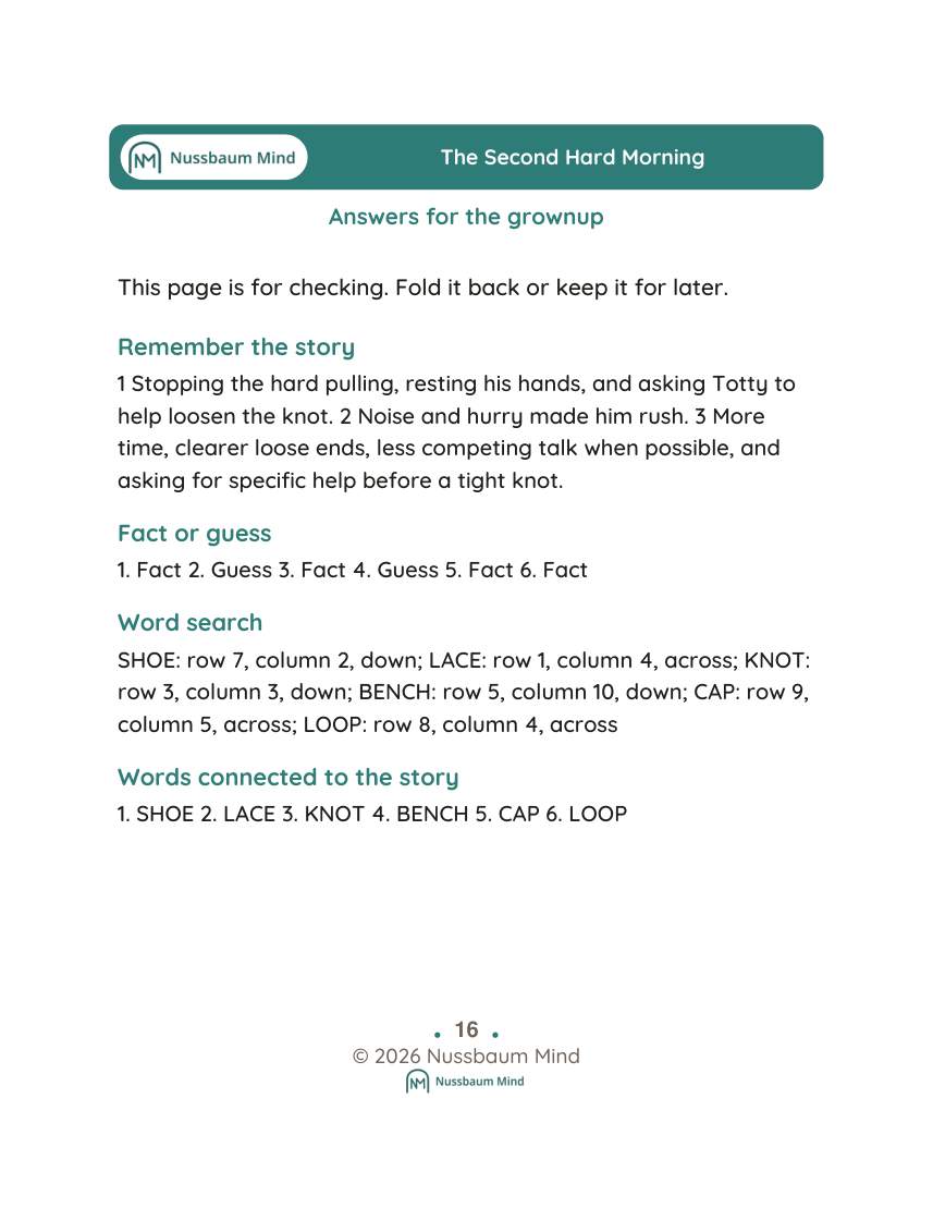The Second Hard Morning activity page 9