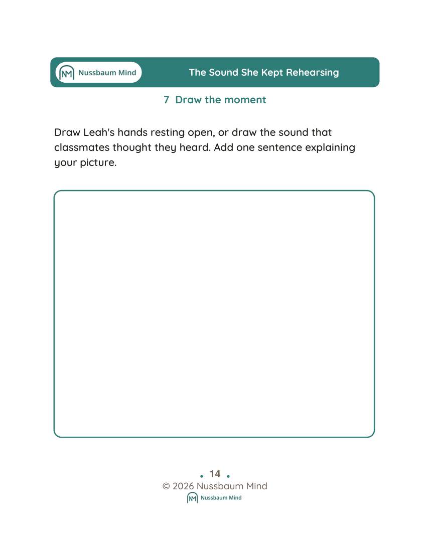 The Sound She Kept Rehearsing activity page 7