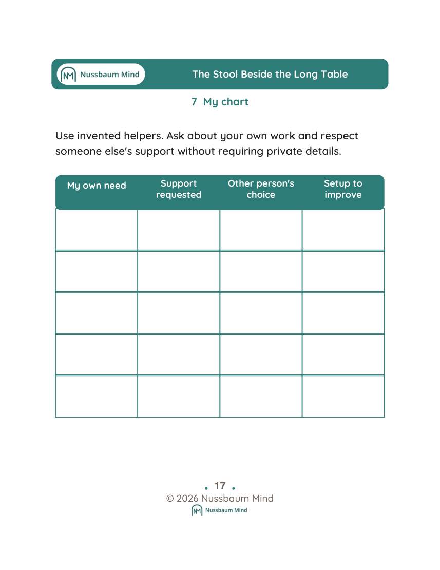 The Stool Beside the Long Table activity page 7