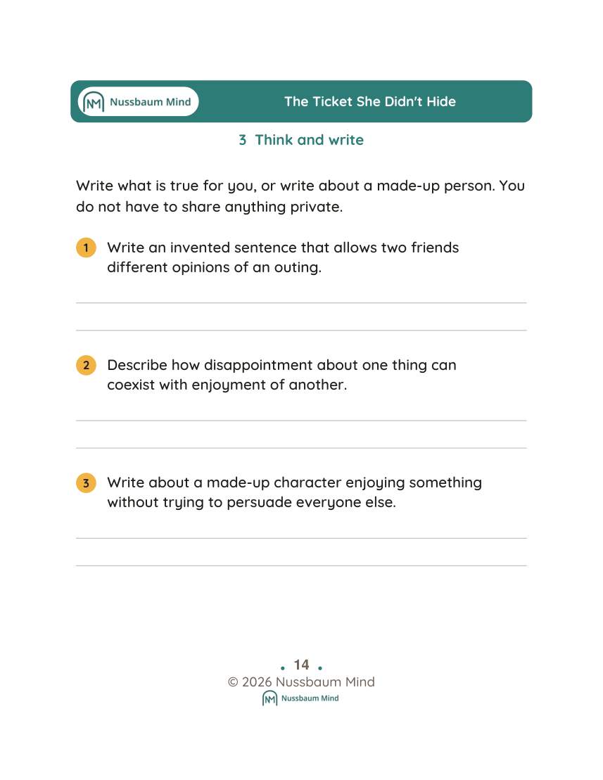 The Ticket She Didn't Hide activity page 3
