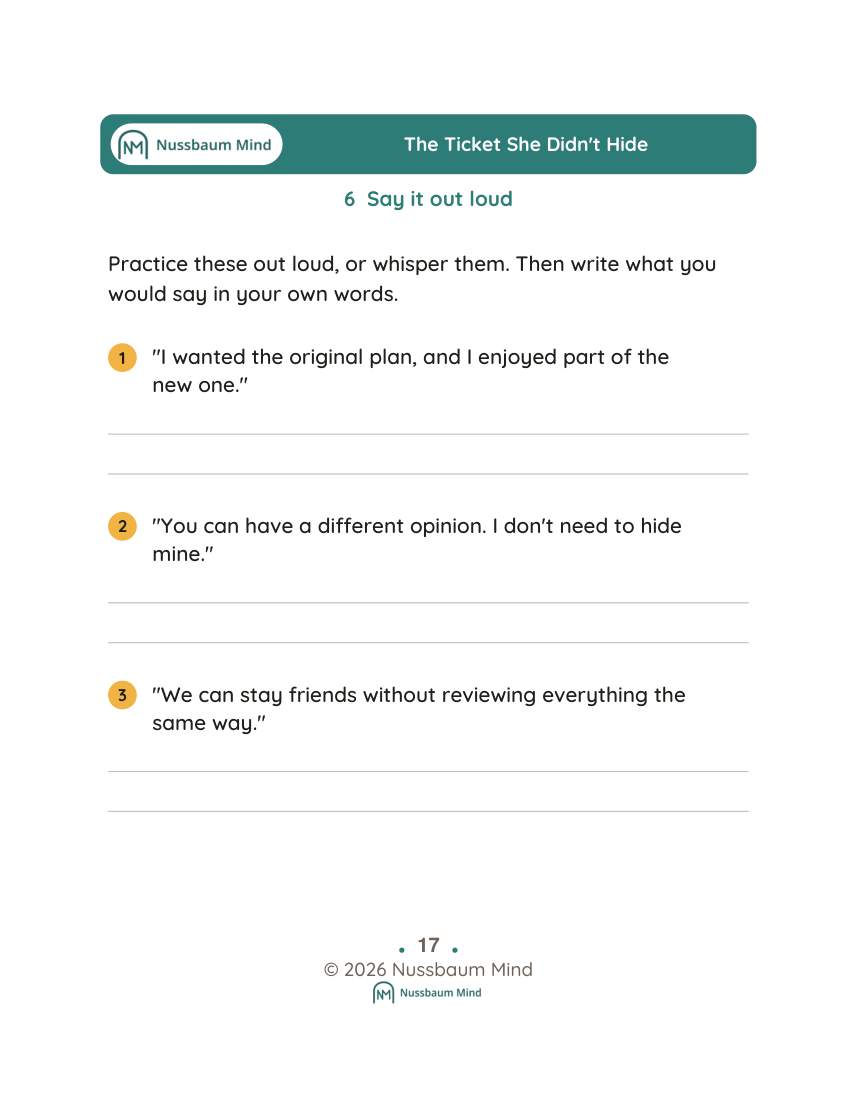 The Ticket She Didn't Hide activity page 6