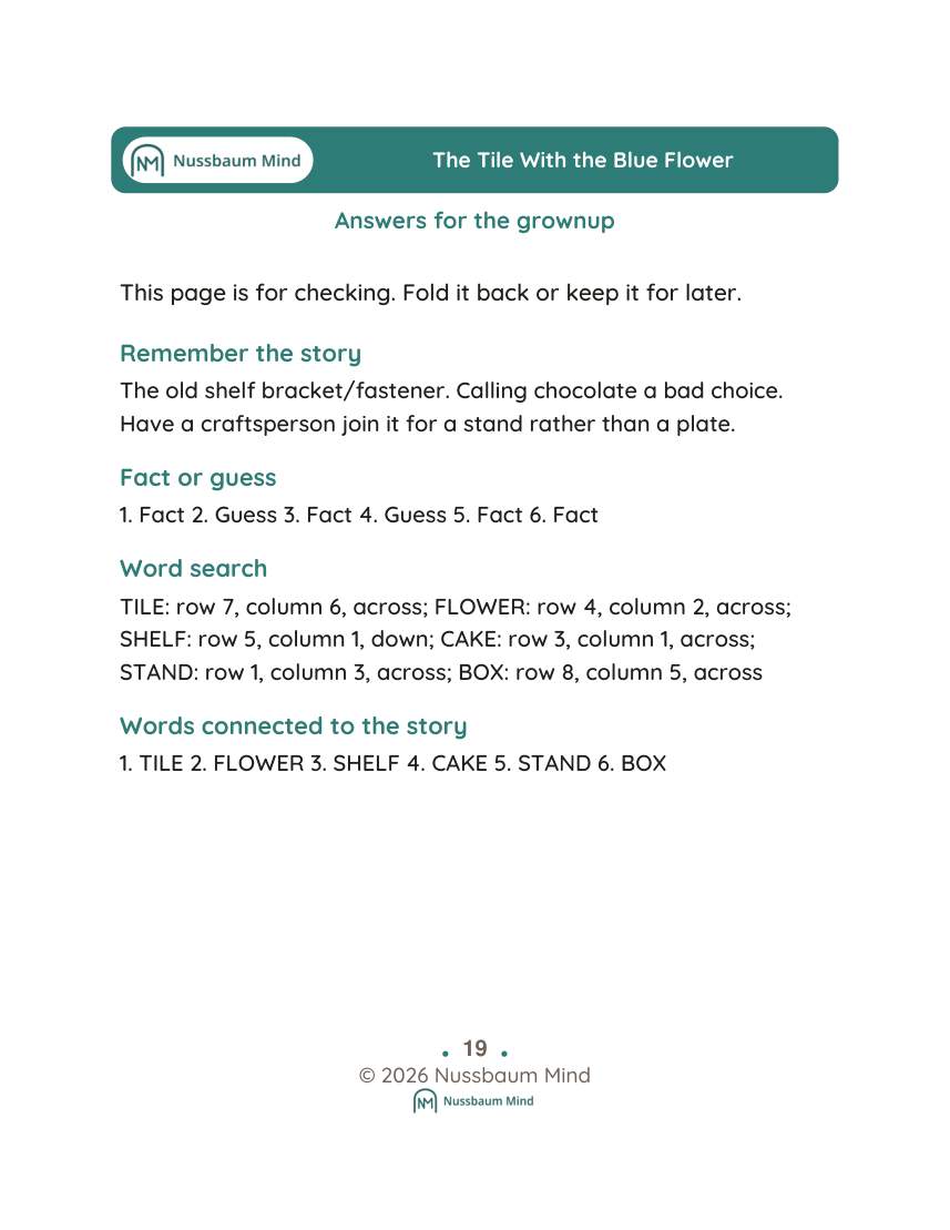 The Tile With the Blue Flower activity page 9