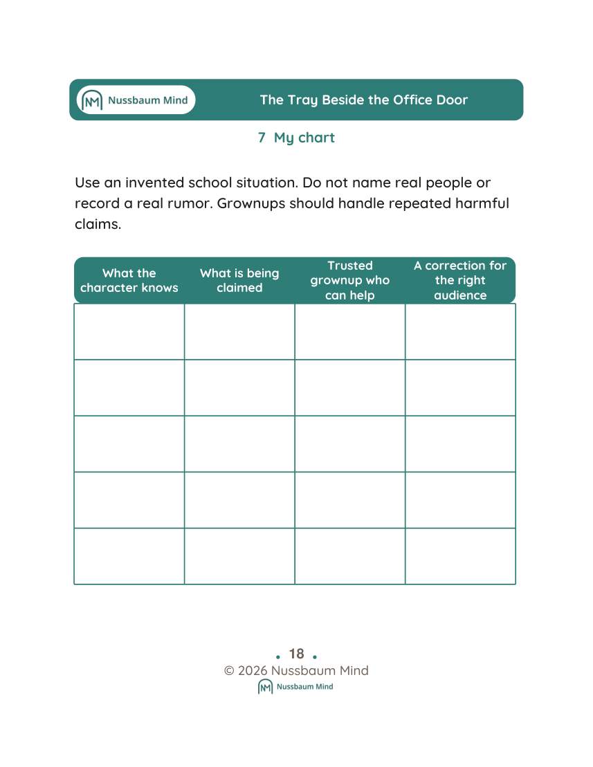 The Tray Beside the Office Door activity page 7