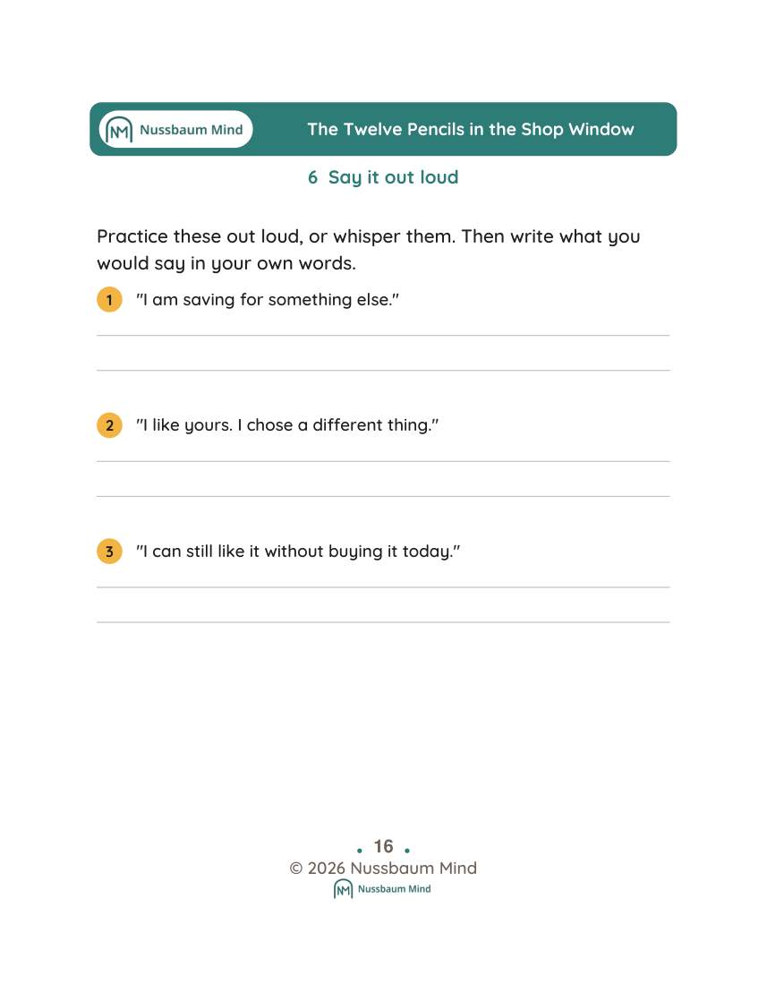 The Twelve Pencils in the Shop Window activity page 6