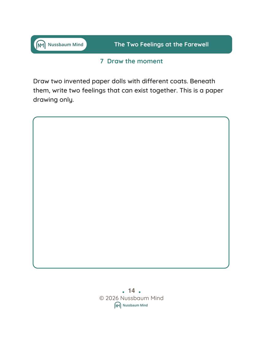 The Two Feelings at the Farewell activity page 7