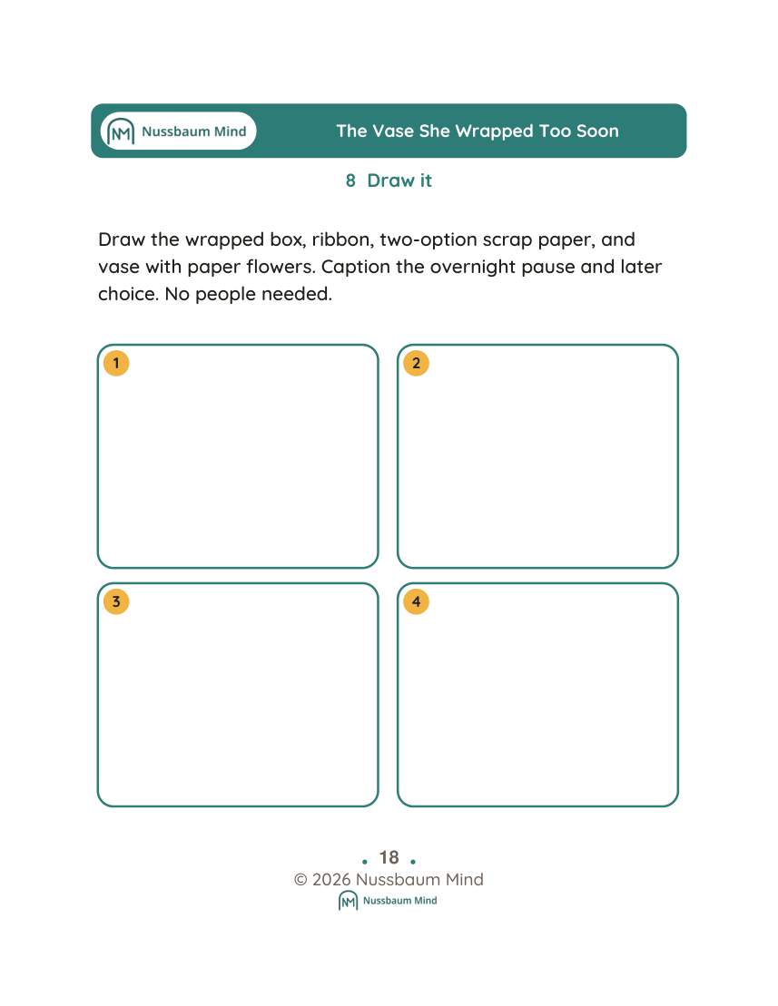 The Vase She Wrapped Too Soon activity page 8