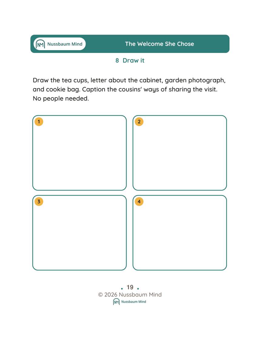 The Welcome She Chose activity page 8