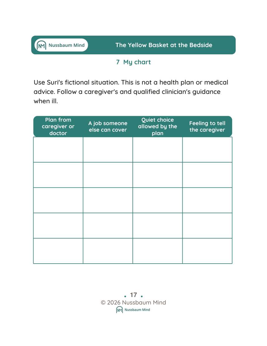 The Yellow Basket at the Bedside activity page 7